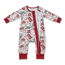 Load image into Gallery viewer, Santa cactus Christmas tree ruffle baby girls zipper romper