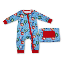 Load image into Gallery viewer, Long sleeves jingle bell dog baby boys Christmas zipper romper