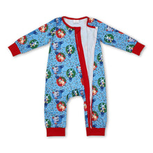 Load image into Gallery viewer, Long sleeves jingle bell dog baby boys Christmas zipper romper