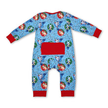 Load image into Gallery viewer, Long sleeves jingle bell dog baby boys Christmas zipper romper