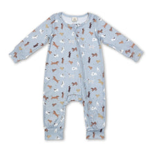 Load image into Gallery viewer, Long sleeves dog print baby boy zipper romper