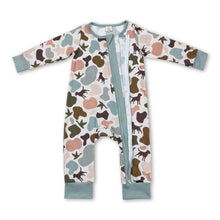 Load image into Gallery viewer, Dog duck camo long sleeves baby girl boy zipper romper