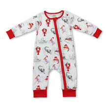 Load image into Gallery viewer, Crawfish duck boots baby Christmas zipper romper