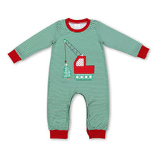 Load image into Gallery viewer, Christmas tree constructions baby boy romper