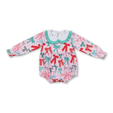 Load image into Gallery viewer, Colorful bow long sleeves baby girls romper