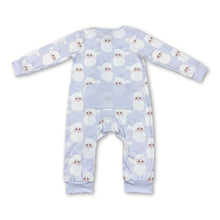 Load image into Gallery viewer, Light blue santa baby boys Christmas zipper romper