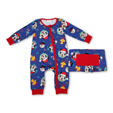 Load image into Gallery viewer, Snowman mouse Christmas hat baby boys zipper romper