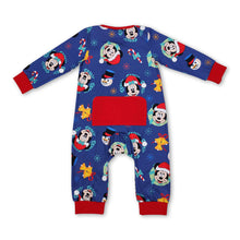 Load image into Gallery viewer, Snowman mouse Christmas hat baby boys zipper romper