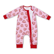 Load image into Gallery viewer, Long sleeves Christmas tree cake baby girls zipper romper