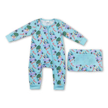 Load image into Gallery viewer, Dog Christmas tree candy cane baby kids zipper romper