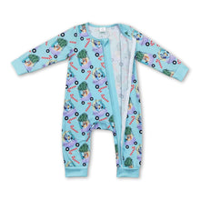 Load image into Gallery viewer, Dog Christmas tree candy cane baby kids zipper romper