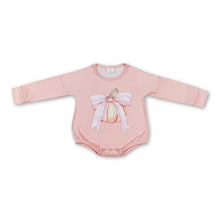 Load image into Gallery viewer, Long sleeves bow pumpkin baby girls fall romper