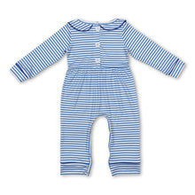 Load image into Gallery viewer, Blue stripe long sleeves dog baby boys romper