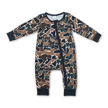 Load image into Gallery viewer, Long sleeves brown camo baby kids zipper romper
