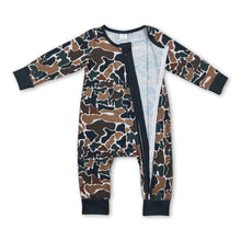Load image into Gallery viewer, Long sleeves brown camo baby kids zipper romper