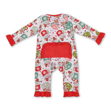 Load image into Gallery viewer, Long sleeves gingerbread baby girls Christmas zipper romper