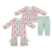 Load image into Gallery viewer, Pink bow berry ruffle baby girls Christmas romper