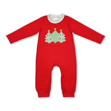 Load image into Gallery viewer, Red long sleeves Christmas tree baby boys romper