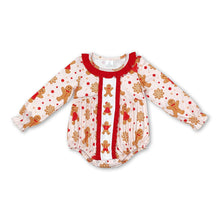 Load image into Gallery viewer, Long sleeves gingerbread baby girls Christmas romper
