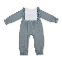 Load image into Gallery viewer, Long sleeves green stripe Christmas tree baby girls romper