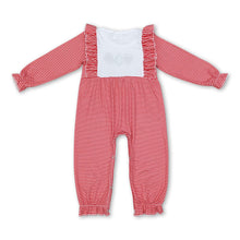 Load image into Gallery viewer, Red stripe santa deer Christmas tree baby girls romper