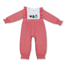 Load image into Gallery viewer, Red stripe santa deer Christmas tree baby girls romper