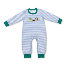 Load image into Gallery viewer, Stripe giraffe tiger elephants stripe baby boy romper