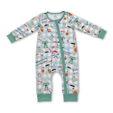 Load image into Gallery viewer, Long sleeves green hat baby kids Christmas zipper romper