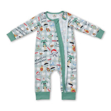 Load image into Gallery viewer, Long sleeves green hat baby kids Christmas zipper romper