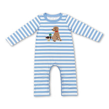 Load image into Gallery viewer, Stripe dog duck long sleeves baby boy romper