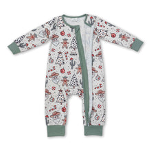 Load image into Gallery viewer, Santa gingerbread cactus boy Christmas zipper romper