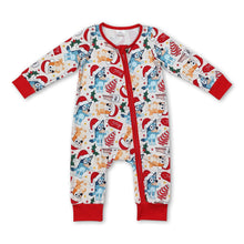 Load image into Gallery viewer, Christmas tree cake milk dog baby boy zipper romper