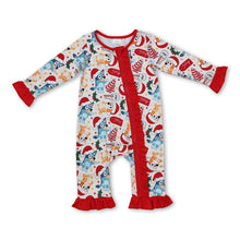 Load image into Gallery viewer, Christmas tree cake milk dog baby girl zipper romper
