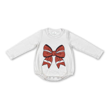 Load image into Gallery viewer, Long sleeves football bow baby kids romper
