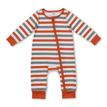 Load image into Gallery viewer, Long sleeves stripe baby kids fall zipper romper