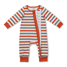 Load image into Gallery viewer, Long sleeves stripe baby kids fall zipper romper
