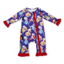 Load image into Gallery viewer, Christmas hat princess baby girls zipper romper