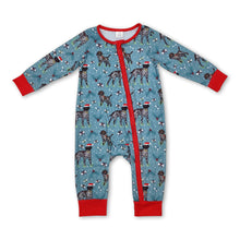 Load image into Gallery viewer, Dog Christmas hat baby kids zipper romper