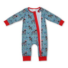 Load image into Gallery viewer, Dog Christmas hat baby kids zipper romper