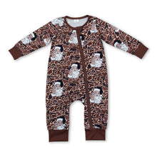 Load image into Gallery viewer, Long sleeves camo santa baby boy Christmas zipper romper