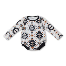 Load image into Gallery viewer, Long sleeves black aztec baby boy western romper