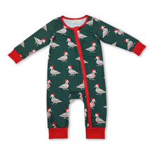 Load image into Gallery viewer, Green Christmas hat duck baby boy zipper romper