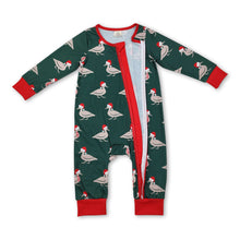Load image into Gallery viewer, Green Christmas hat duck baby boy zipper romper