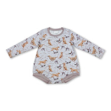 Load image into Gallery viewer, Long sleeves grey dog duck fish baby boy hunting romper