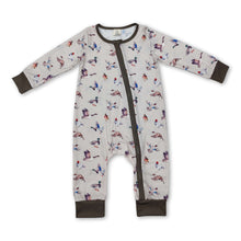 Load image into Gallery viewer, Olive long sleeves duck baby boy zipper romper