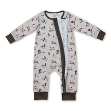Load image into Gallery viewer, Olive long sleeves duck baby boy zipper romper