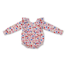 Load image into Gallery viewer, Long sleeves heart baby girls valentine's day romper