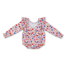 Load image into Gallery viewer, Long sleeves heart baby girls valentine's day romper