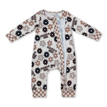 Load image into Gallery viewer, Mama's girls floral plaid baby zipper romper