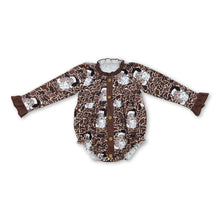 Load image into Gallery viewer, Brown long sleeves camo santa baby girls Christmas romper